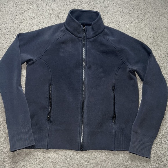 lululemon athletica Jackets & Blazers - Lululemon Womens NTS Jacket Size 10 Black Soft Full Zip Scrunch Sleeve Outdoors
